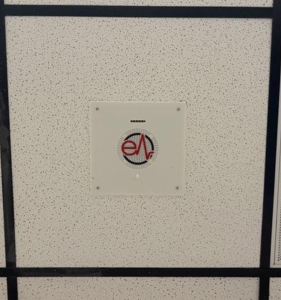 EaseAlert SafeTone speaker installed on a fire station wall