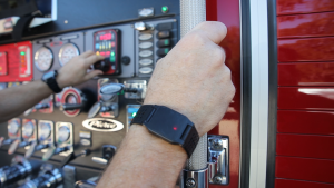 wristband on arm